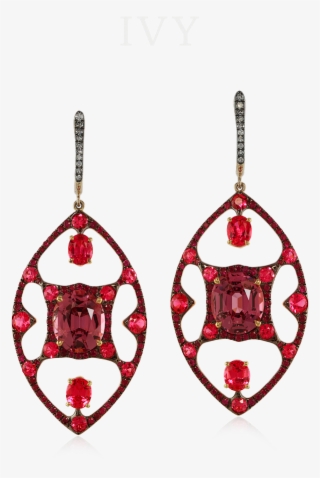 Spinel And Diamond Earrings