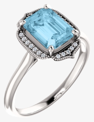 Graduation Gifts Aquamarine Vintage Inspired Ring
