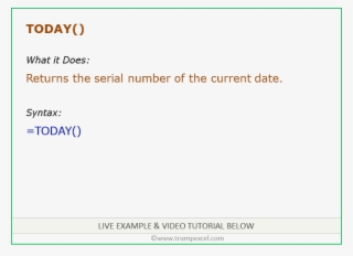 Excel Today Function