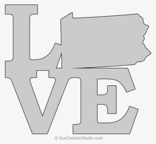 Pennsylvania Love Map Outline Scroll Saw Pattern Shape