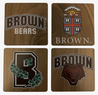 Brown University Walnut Coaster Set