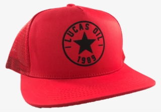 Red Lucas Oil 1989 Mesh Snapback Hat