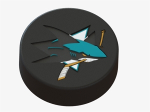 San Jose Sharks Logo On Ice Hockey Puck 3d Print - Seaplane