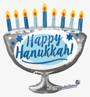 Hanukkah It's Lit 16" Silver Balloon Phrase And 29" - Hanukkah Menorah