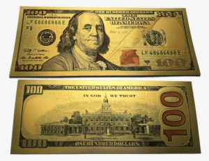 $100 Benjamin Franklin Colorized Gold Foil Polymer - 100 Us Dollar
