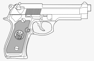Handgun Drawing 9mm Pistol - Desenho Da Arma Glock