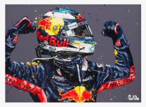 Daniel Ricciardo 2018 Helmet Paul Oz Hand Embellished - Daniel Ricciardo Helmet 2018