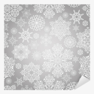 Vector Seamless Pattern With White Snowflakes Sticker - Paisley