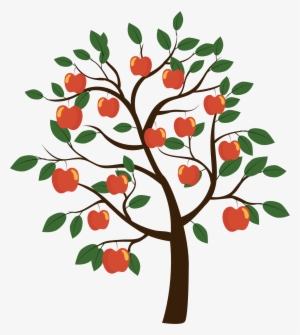 Fruit Tree Euclidean Vector - Arbol Con Manzanas Dibujo