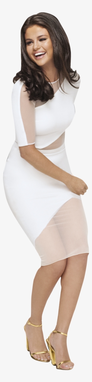 Selena Gomez White Dress Png Image