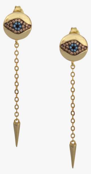 Protect Me Long Gold Earrings