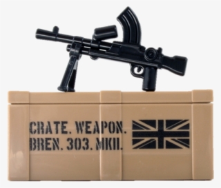 Bren Gun And Printed Crate