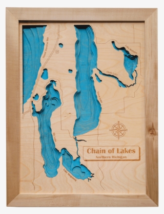 Chain Of Lakes 3d Map 26" X 20"