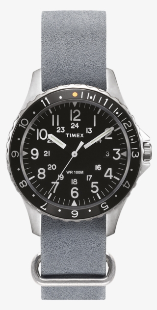Navi Ocean 38mm Stonewashed Leather Strap Watch