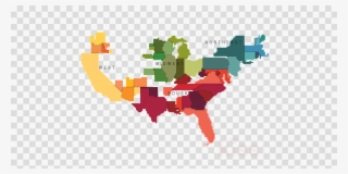 Population Cartogram United States Clipart Cartogram