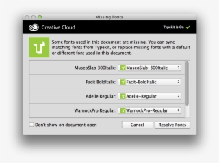 Missing Fonts Dialog In Photoshop
