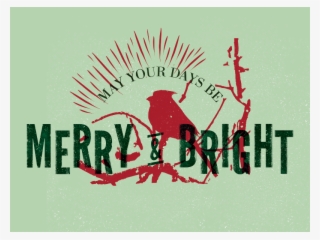 Merry & Bright Holiday Card Bird Graphic Retrosupply