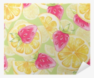 Watercolor Seamless Pattern With Lemon Slice - Motif