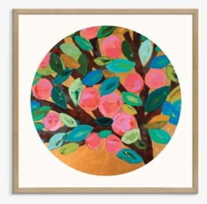 Fruit Tree Round - Fruit Tree Round Framed Wall Art Frame / Size: Natural