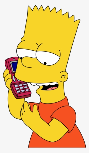 Bart Simpson With Cell Phone