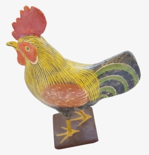 Vintage Folk Art Polychrome Painted Rooster From My - Art