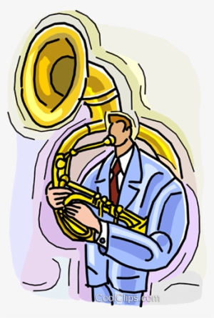 Man Playing Tuba Royalty Free Vector Clip Art Illustration - Illustration