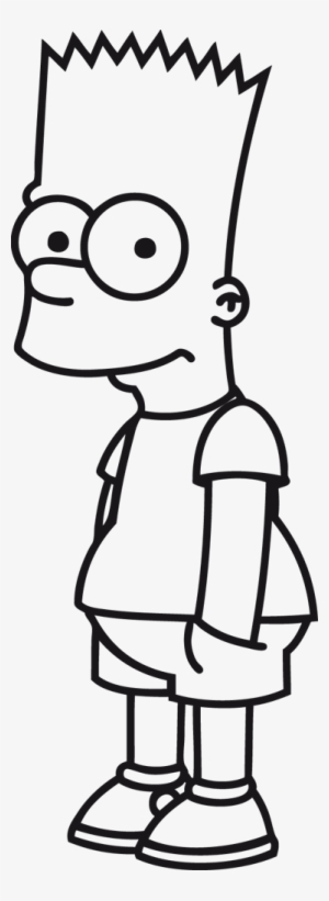 The Simpsons Clipart Black And White - Bart Simpson Colouring Pages