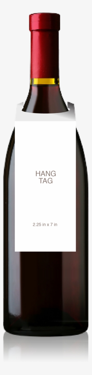 Burgundy Bottle With A Blank Hangtag From Crushtag - Door Knob Liquor Bottle Hanger Tag