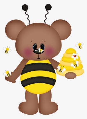 Bee Clipart Bear Png Black And White Library - Bears With A Bee Cartoon