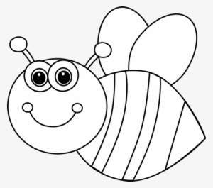 Black And White Cute Cartoon Bee Clip Art - Cute Bee Clipart Black And White