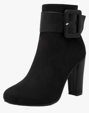 Black Suede Thick High Heel Ankle Boots Featuring - Paul Green Stiefeletten Schwarz