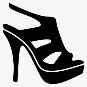 High Heel - - Sandals Clipart Png Black And White