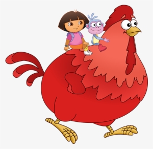 Dora The Explorer Big Red Chicken Character Walking - Dora And Big Red Chicken