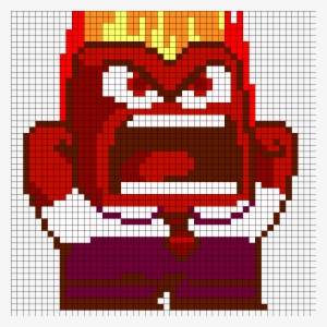 Anger From Inside Out Part 1 Perler Bead Pattern / - Pixel Art Vice Versa