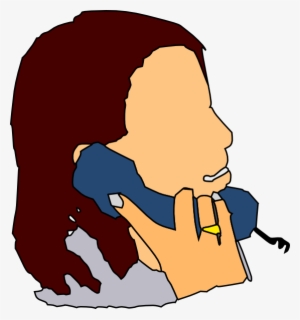 Talking In The Phone Clip Art Free Vector - Talking On The Phone Clipart