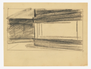 Shaded In Sketch Of The Nighthawks - Edward Hopper Drawings Nighthawks