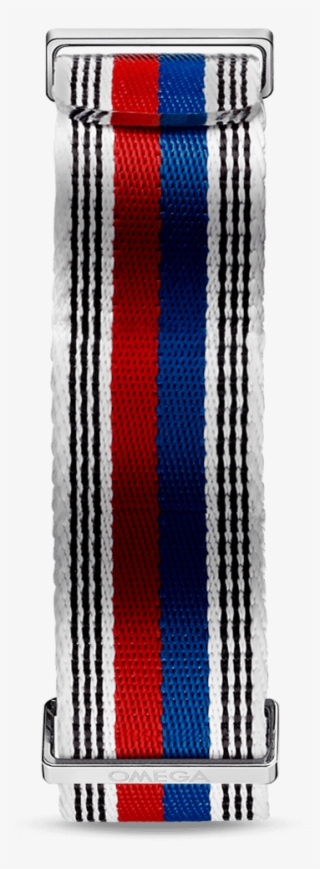 Polyamide White Strap With Red, Blue And Black Stripes