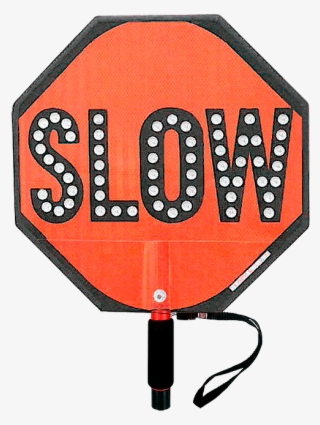 Paddle Stop Slow Flashing Led Hand Held Sign 18 Inch