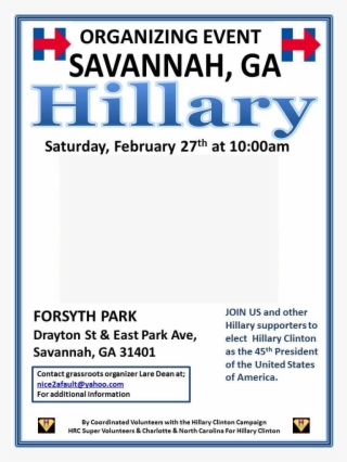 Savannah For Hillary Organizing Event At Forsyth Park