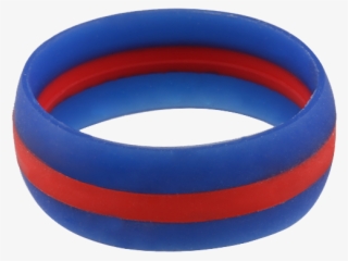 Blue With Red Stripe Silicone Ring