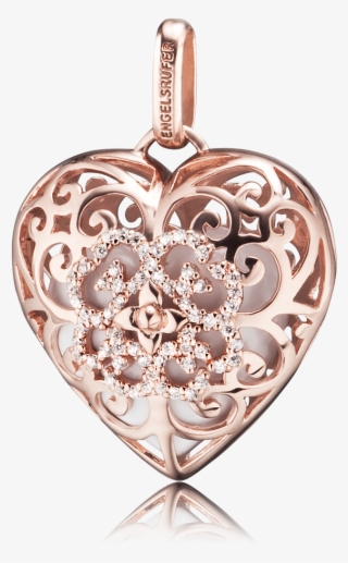 Engelsrufer Zirconia Heart Rosé Plated Rose Gold Pendant,