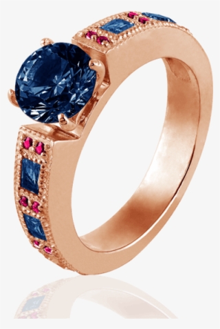 "victoria" Of Red Gold With Sapphires And Rubies