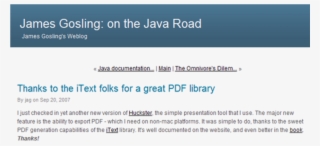 Blog About Itext By James Gosling
