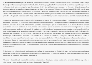 El "ministerio Llamas De Fuego A Las Naciones\