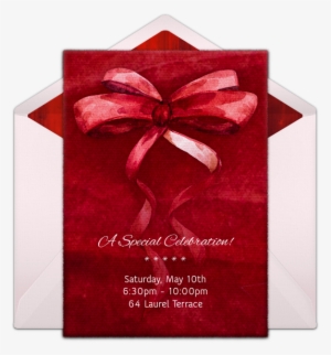 Customizable Watercolor Ribbon Online Invitations - Box