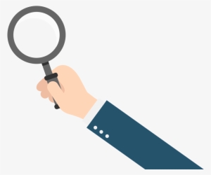 Open - Hand Holding Magnifying Glass Vector