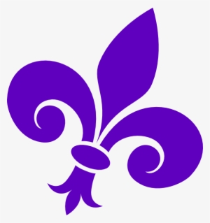 Purple Fleur De Lis On Angle Clip Art - Fleur De Lis Mor
