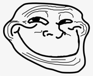 Face White Facial Expression Black And White Line Art - Meme Troll Face Png