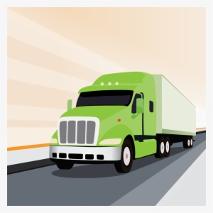 Vector Illustration Green Truck - Green Truck Vector