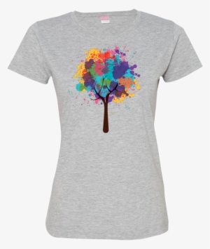 Watercolor Tree Ladies T Shirt - American Dog Ladies’ Premium T-shirt